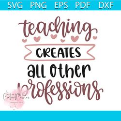 teaching creates all other professions teachers day decoration svg