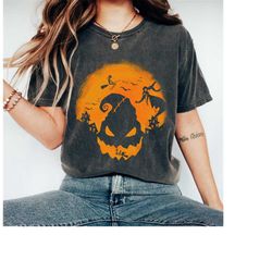 vintage disney the nightmare before christmas oogie boogie silhouette halloween t-shirt, jack sally zero tee,disneyland