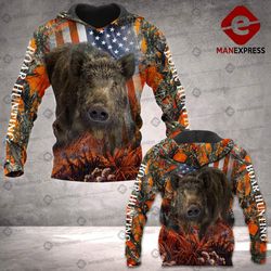 boar hunting camouflage hoodie nv281120