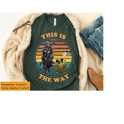 retro star wars vintage this is the way shirts, the mandalorian baby yoda mickey ear balloon shirt, star wars galaxy's e