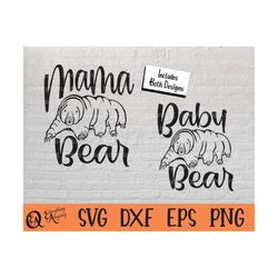 mama bear baby bear svg, tardigrade svg, water bear svg, mama bear svg, baby bear svg, mother's day, cricut, silhouette,