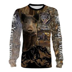 boar hunting custom name 3d all over print shirts, face shield &8211 personalized hunting gifts &8211 fsd289
