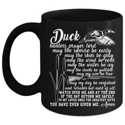 duck hunter prayer coffee mug, funny duck hunting coffee cup