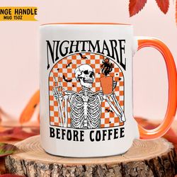 funny halloween coffee mug, skeleton drinking coffee mug, gift for coffee lover, spooky season gift, skeleton cup, witch