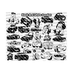 cars svg, cars silhouette, cars outline, cars cricut, cars cut file, saetta mcqueen silhouette outline, mater silhouette