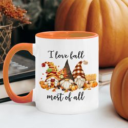 gnome fall coffee cup, cute fall coffee mug, fall gnomes mug, fall mug, fall decor, happy fall y'all mugs, thanksgiving