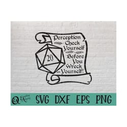 perception check yourself svg, dnd svg, dungeons and dragons, dungeon master, dice svg, rpg, ttrpg, cricut, silhouette,