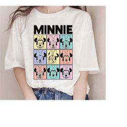 disney minnie mouse pastel boxes t-shirt, mickey and friends, disneyland vacation holiday trip, wdw matching shirts, mag