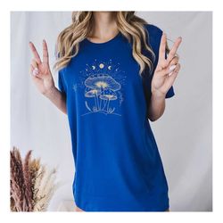 mushroom tshirt, spiritual moon phase, moon phases shirt, mushroom shirt, spiritual shirt,vintage shirt,moon shirt,gift