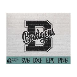 badgers svg, badgers mascot svg, badgers school spirit svg, badgers cheerleading svg, badgers gear, cricut, silhouette,