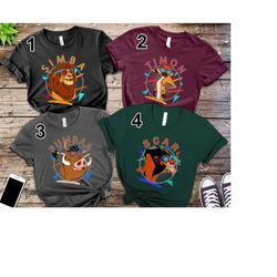 disney scar simba timon 90's portrait t-shirt, disney villains portrait tee, birthday party music shirt, the lion king,