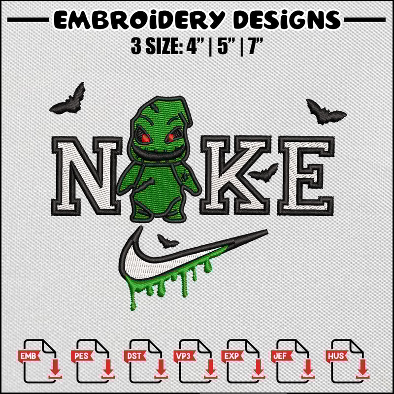 Green swoosh embroidery design