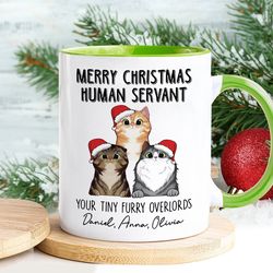 custom cat dad mug, cat mom mug, cat dad christmas gifts, cat mom christmas mug, custom cat mug, merry christmas cat mug