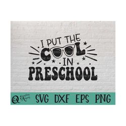 cool in preschool svg, preschool svg, teacher, back to school, first day of school svg, principal, cricut, silhouette, s