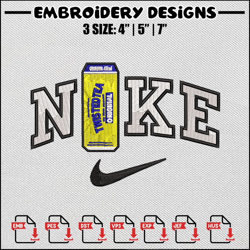 Tea swoosh embroidery design