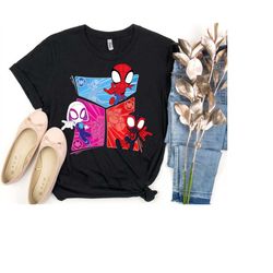 marvel spidey and his amazing friends heroes and foes t-shirt, magic kingdom disneyland disney world tee unisex adult sh