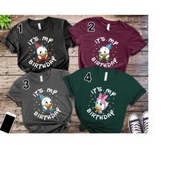 disney ducktales characters huey dewey louie and webby birthday portrait t-shirt, it's my birthday shirt, birthday squad
