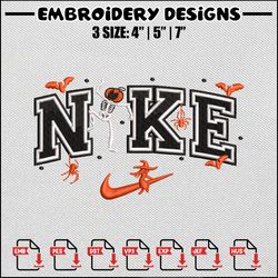 nike pumpkin embroidery design, halloween embroidery, nike design, embroidery shirt, embroidery file, digital download