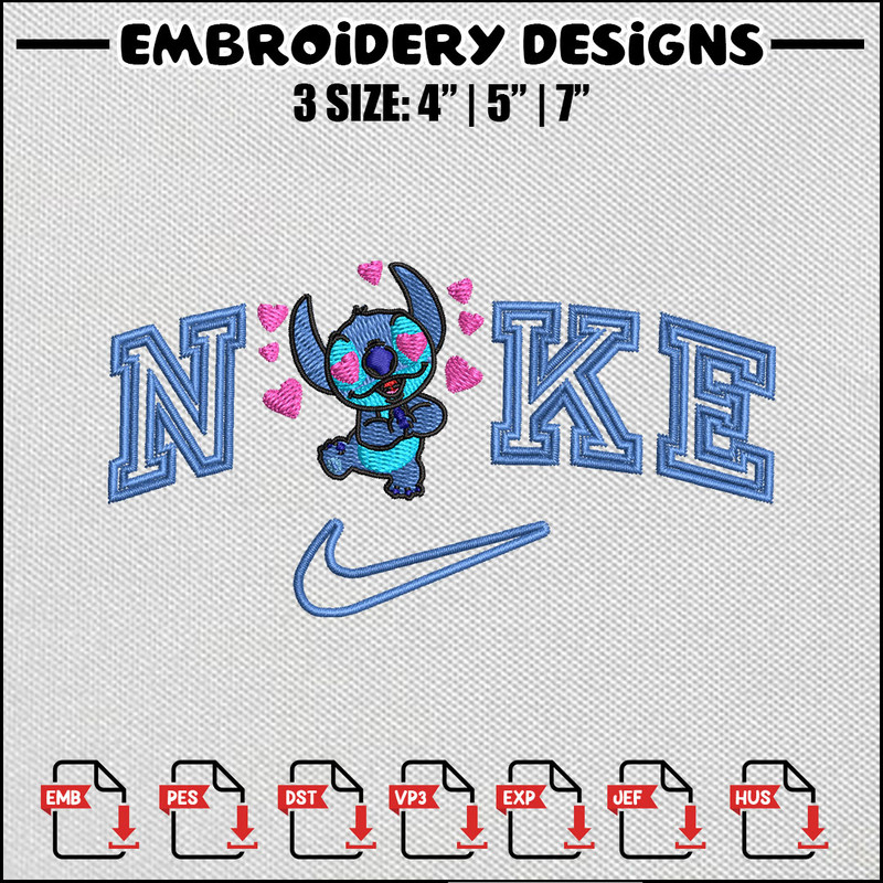 Nike stitch love embroidery design