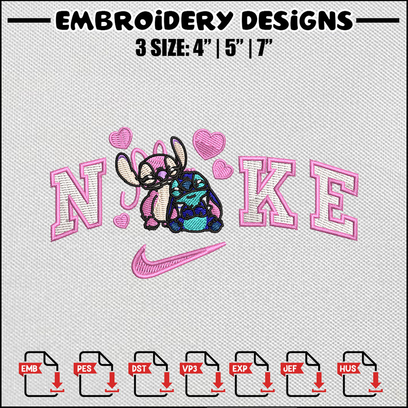 Nike stitch love embroidery design