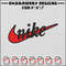 Nike red logo embroidery design