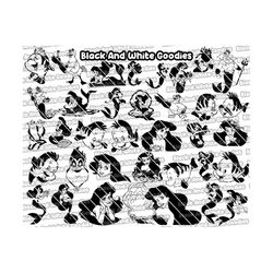 ariel silhouette, ariel svg, little mermaid silhouette, little mermaid svg, little mermaid outline, little mermaid cricu