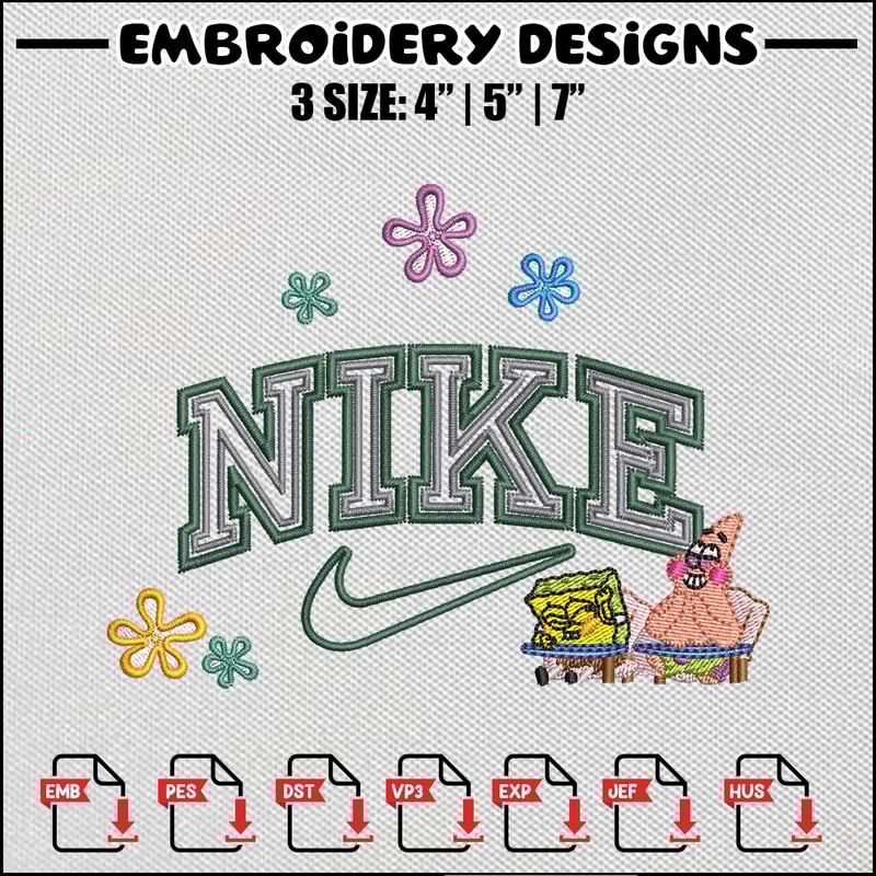 Spongebob swoosh embroidery design