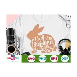 floral bunny svg happy easter svg easter bunny svg rabbit svg bunny clipart eps png cricut cut file digital download