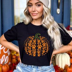 paw pumpkin shirt, paw print shirt, pumpkin dog shirt, dog halloween shirt,retro pumpkin, halloween shirt - a747