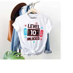 birthday shirt for gamers - level unlocked birthday shirt - kids birthday shirt - birthday party shirt - personalized bi