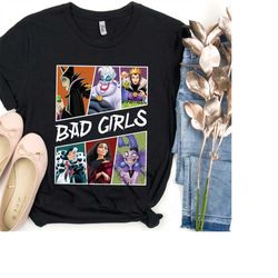 retro 90s bad girls villains t-shirt, maleficent, ursula, evil queen, cruella, gothel, yzma, disney birthday, disneyland