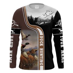 duck hunting custom name all over printed uv protection shirt &8211 personalized duck hunting gift fsd2456