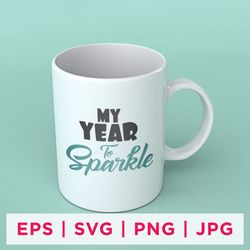 my year sparkle new year quote stickers design