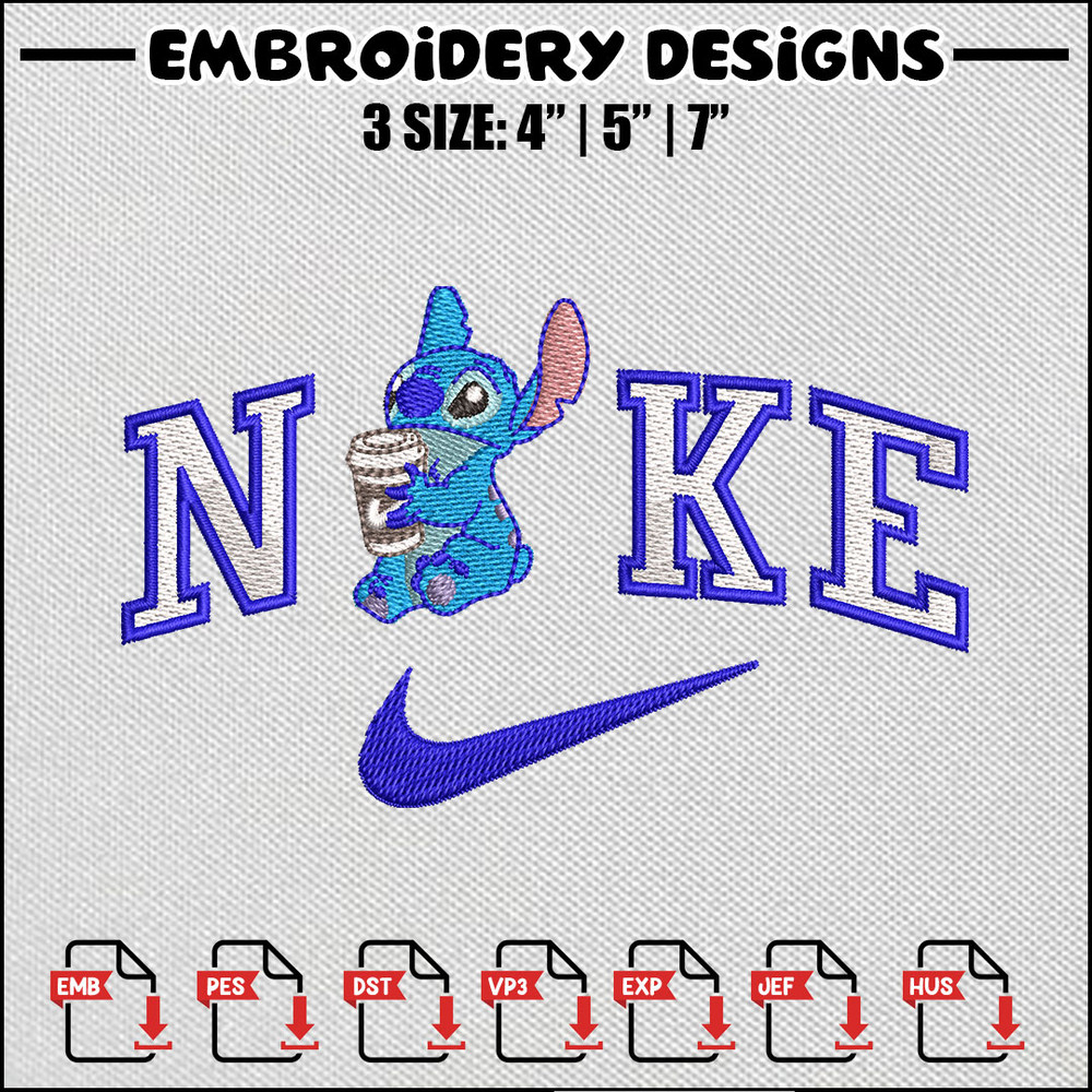 Stitch coffee embroidery design