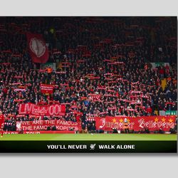 anfield stadium you'll never walk alone,anfield stadium canvas print,liverpool wall art,,football fan gift,anfield stadi