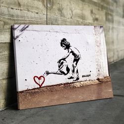 banksy prints banksy canvas art banksy prints for sale graffiti canvas art banksy planting love girl canvas wall art