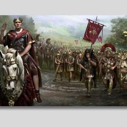 caesar and his legions wall art, epic art print depicting the power of ancient rome, caesar and his army poster, caesar'