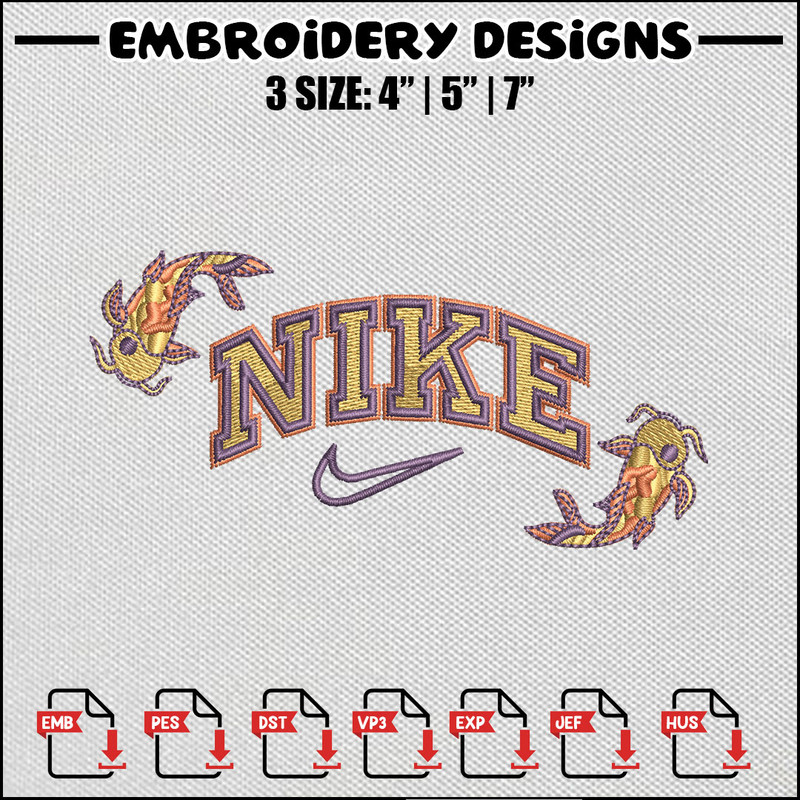 Nike x fish embroidery design