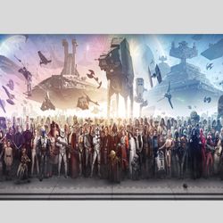 epic starwars full character ready to hang canvas, star wars canvas, canvas print wall decor, too many star wars charact