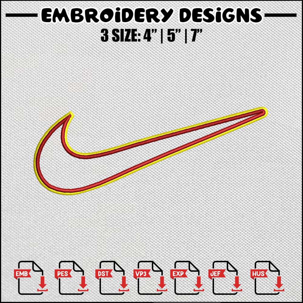 Nike 2 color embroidery design