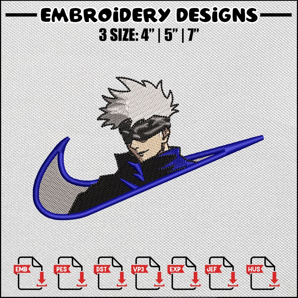 Gojo satoru embroidery design
