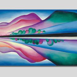 georgia o'keeffe mountains poster , georgia o'keeffe surrealism painting wall art, georgia o'keeffe print art, surrealis