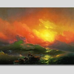 ivan aivazovsky canvas wall art,ivan aivazovsky the ninth wave art print,sailing ship,romanticism art,canvas poster pane