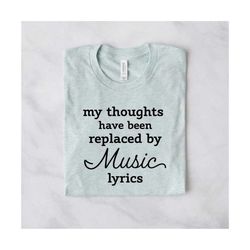 music svg, my thoughts have been replaced by music lyrics svg, dxf, png, music player, music notes digital file, vector,