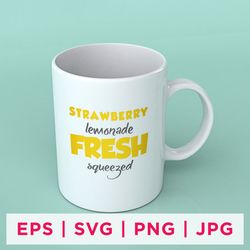 strawberry lemonade fresh squeezed summer sticker design