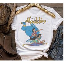 Disney Aladdin Vintage Group Shot Logo Friends Shirt, Disneyland Family Matching Shirt, Magic Kingdom Tee, WDW Epcot The