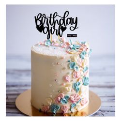 birthday girl cake topper svg, birthday cake topper svg, girl cake topper svg, birthday girl svg, hand lettered svg, cri