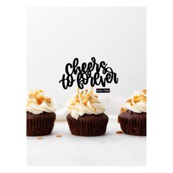cheers to forever svg, wedding cake topper svg, wedding svg, digital cake topper, hand lettered svg, cake topper svg, sv