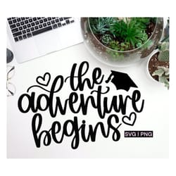 graduation svg, the adventure begins svg, graduation quote svg, graduation saying svg, grad cap svg, graduation mug svg,