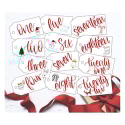 25 days of christmas printable tags | diy christmas advent calendar printable numbers 1 - 25 | christmas countdown | adv
